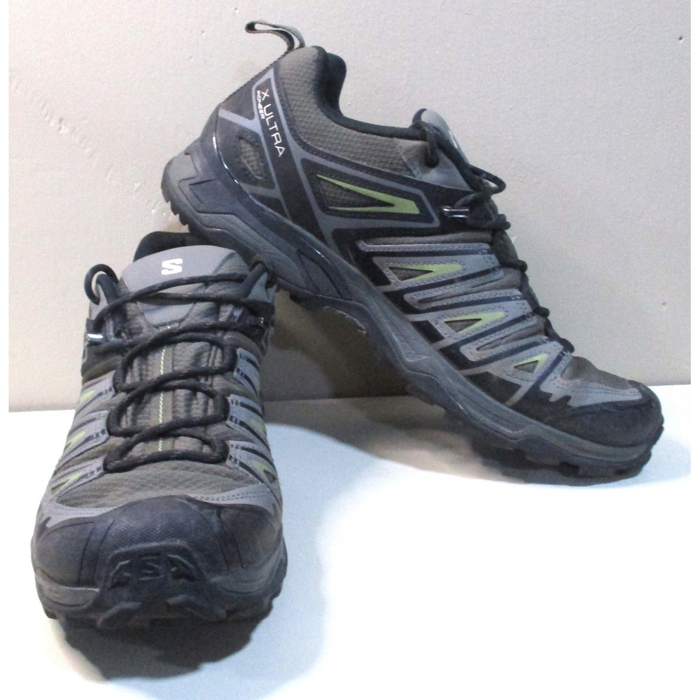 Salomon X Ultra Pioneer Mens Hiking Shoes Gray Black Low Top Trail 10 471967